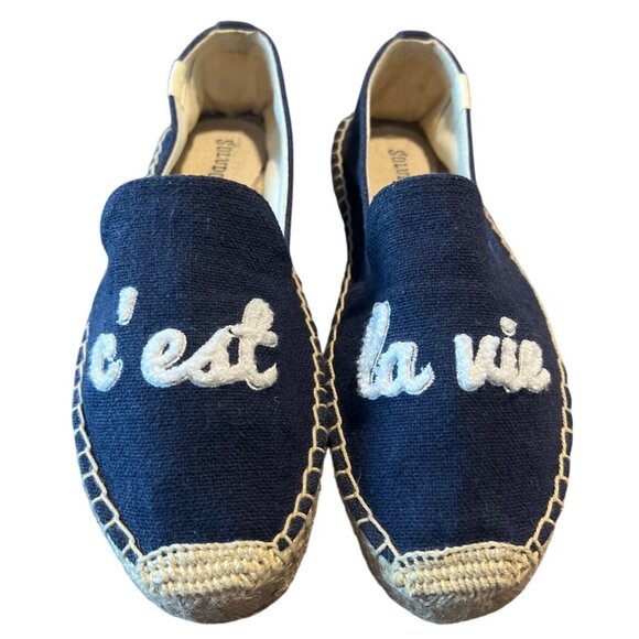 Soludos Shoes Soludos C’est La Vie Smoking Slipper Espadrilles Navy Size 7.5 - Picture 1 of 7